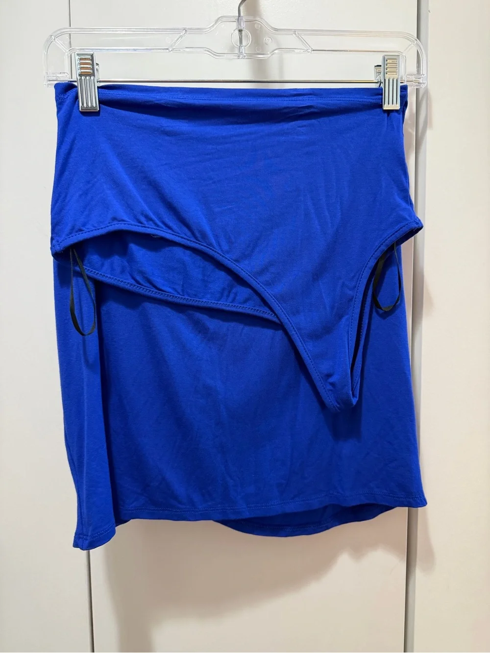 NWOT One-Shoulder Royal Blue Crop Top & Skirt Set